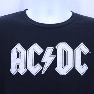 AC/DC Classic Logo Black 100% Cotton Tee - Large - Measured